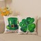St Patricks Day Decor-Throw Pillow Covers 18x18 in Set of 4,Shamrock Linen Pillow Case with Green Hat Irish for Large Couch Sofa Home Indoor Outdoor Holiday Decorations